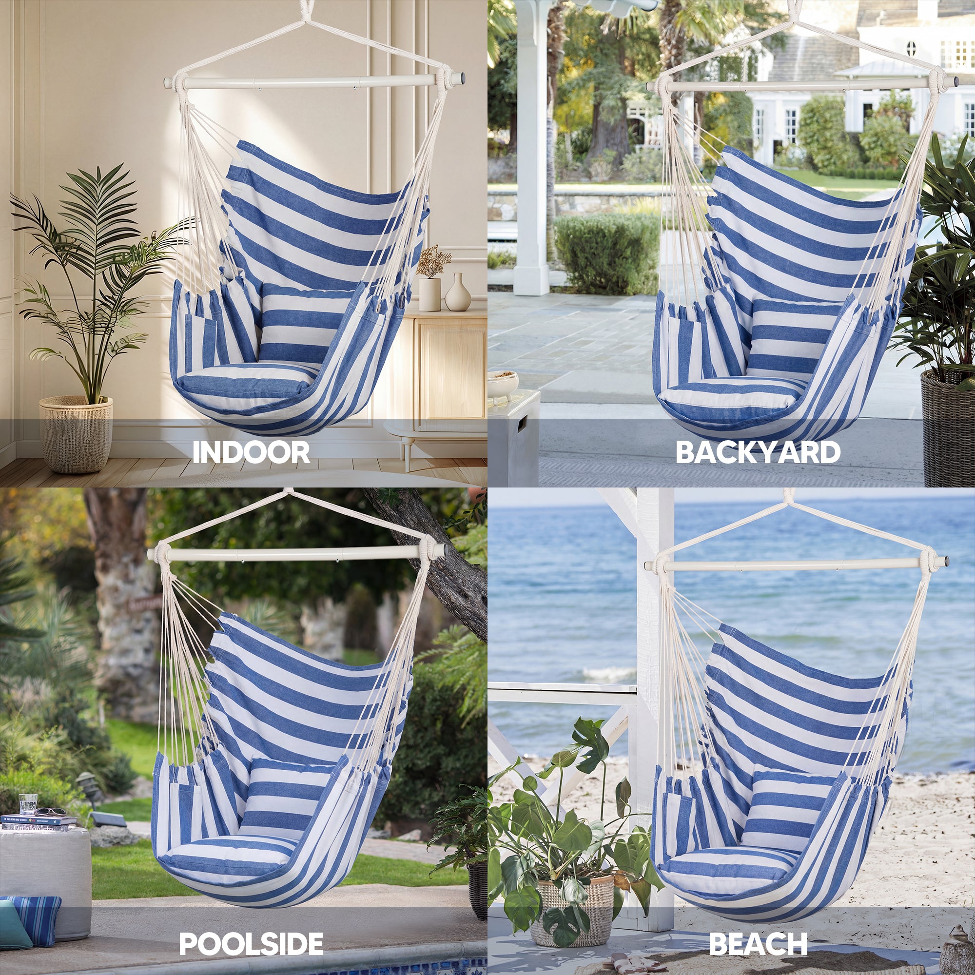SUNCREAT Hammock Chair White#color_blue-white-Stripes