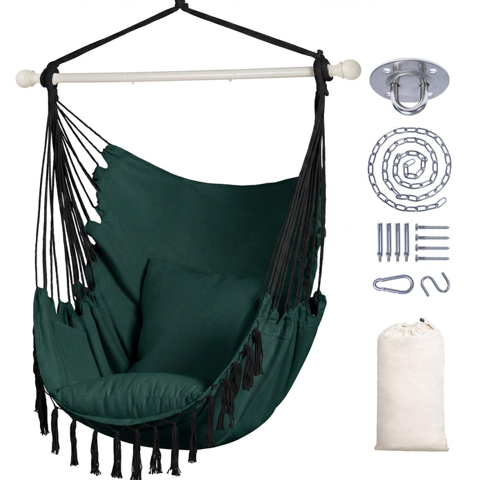 SUNCREAT Hammock Chair Gray#color_dark-green