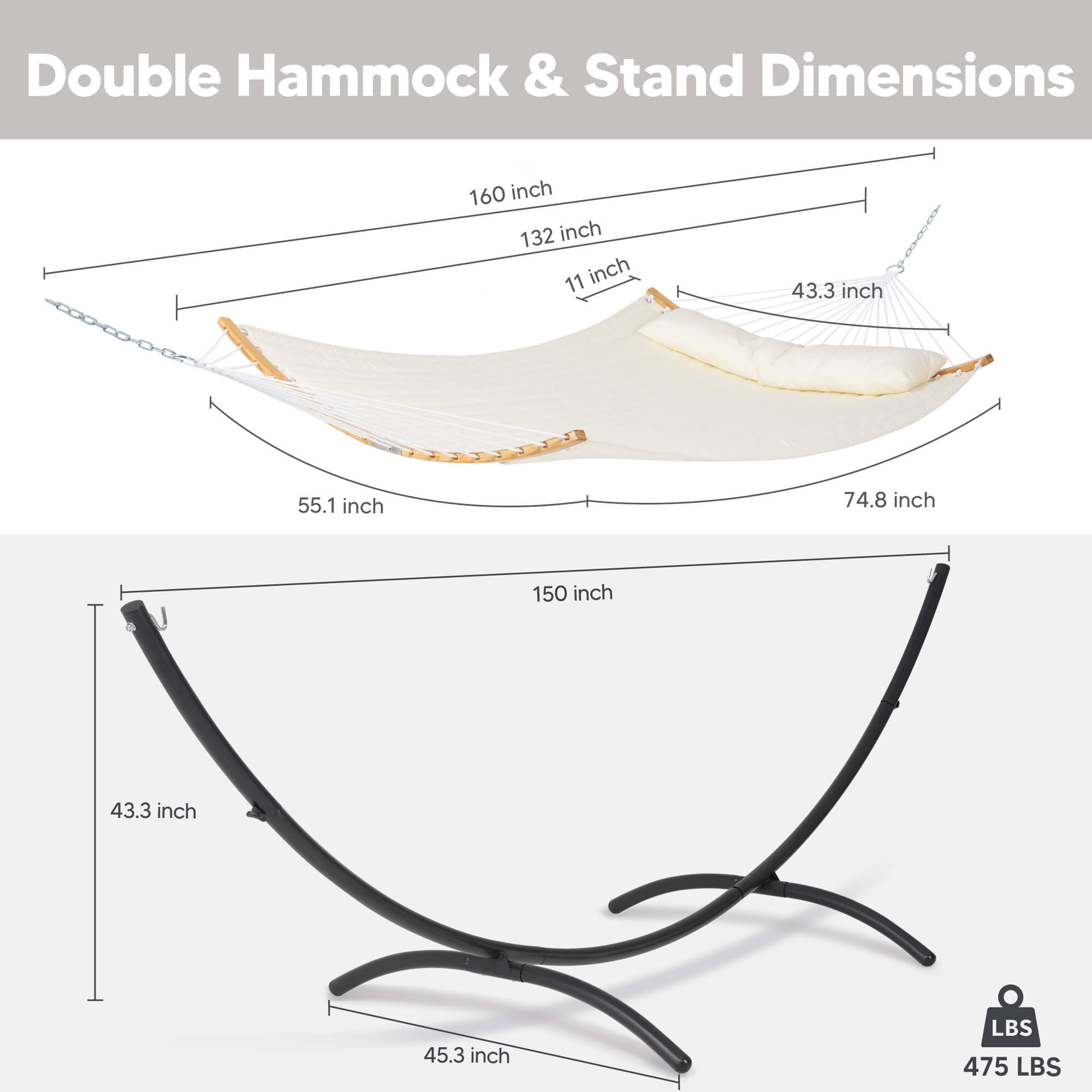 portable hammock with stand#color_beige