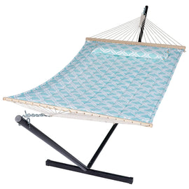 SUNCREAT-Double-Hammock-with-Stand-Green#color_green-pattern