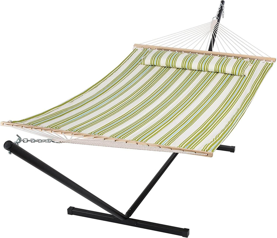 SUNCREAT-Double-Hammock-with-Stand-Green-Beige#color_green-beige