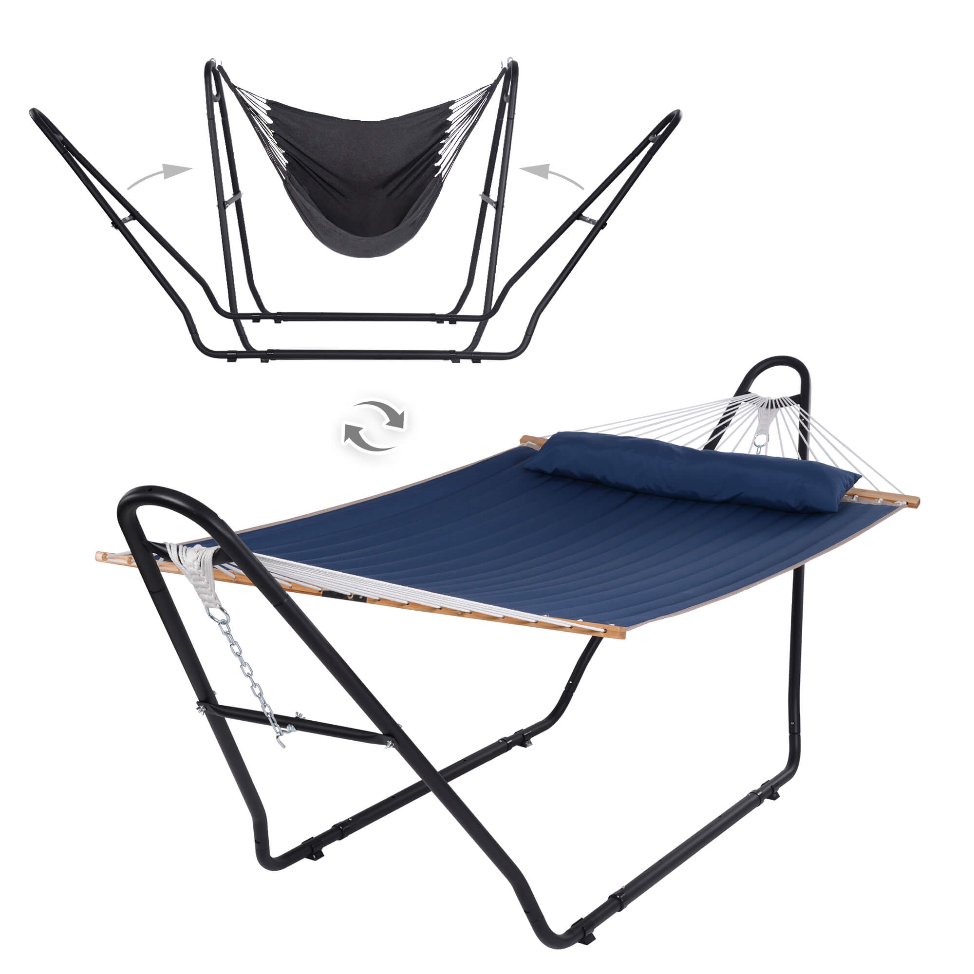 SUNCREAT-2-in-1 Portable-Double-Hammock-with-Stand-for-Outdoor-Blue#color_blue