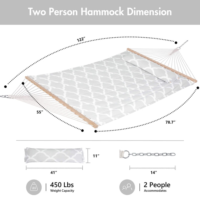 SUNCREAT Quilted Fabric Hammock#color_gray-clouds