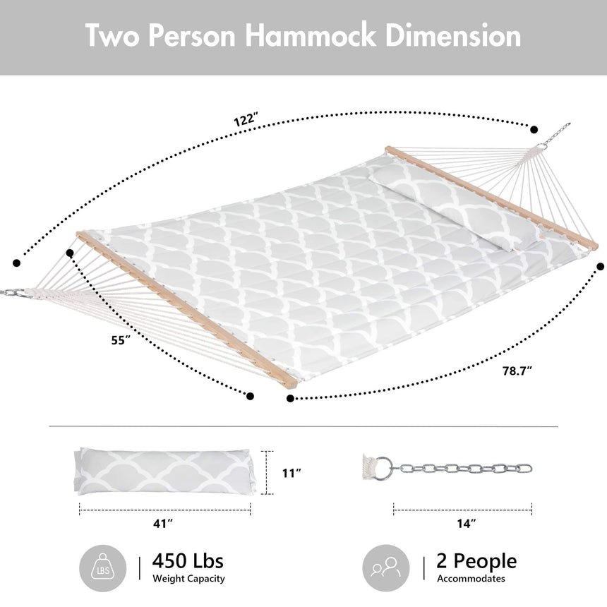 SUNCREAT Quilted Fabric Hammock#color_gray-clouds