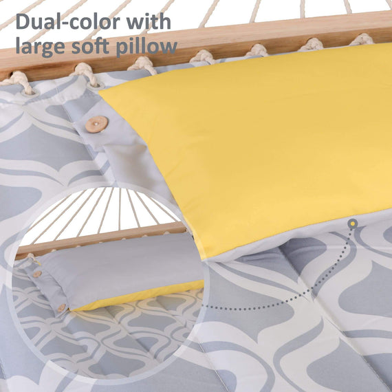 SUNCREAT Quilted Fabric Hammock, Gray Drops#color_gray-drops