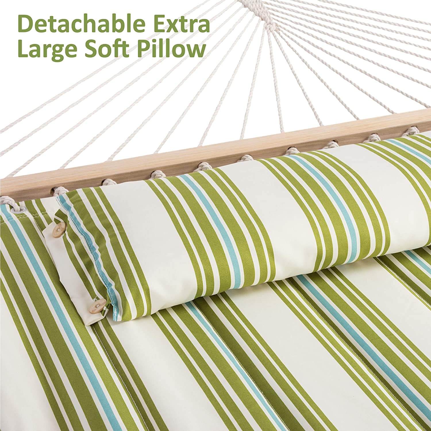 SUNCREAT Quilted Fabric Hammock, Green&Beige#color_green-beige
