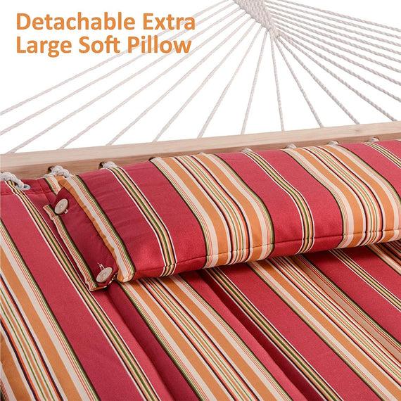SUNCREAT Quilted Fabric Hammock, Red Stripes#color_red-stripes
