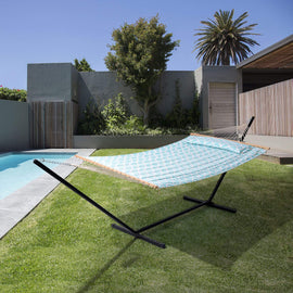 SUNCREAT-Double-Hammock-with-Stand-Green-Pattern#color_green