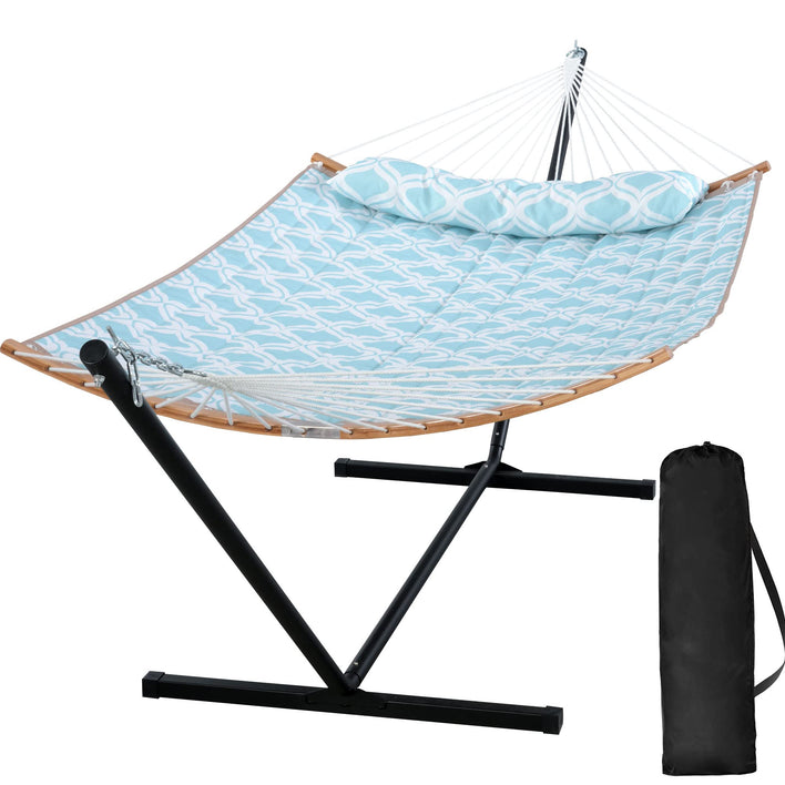 SUNCREAT-Double-Quilted-Hammock-with-Stand-Green-Drops#color_green-drops