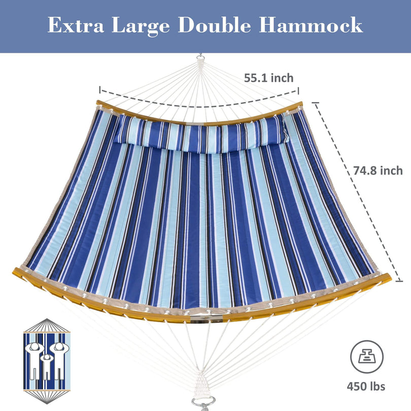SUNCREAT-Double-Quilted-Hammock-with-Stand-Blue-Stripes#color_blue-stripes