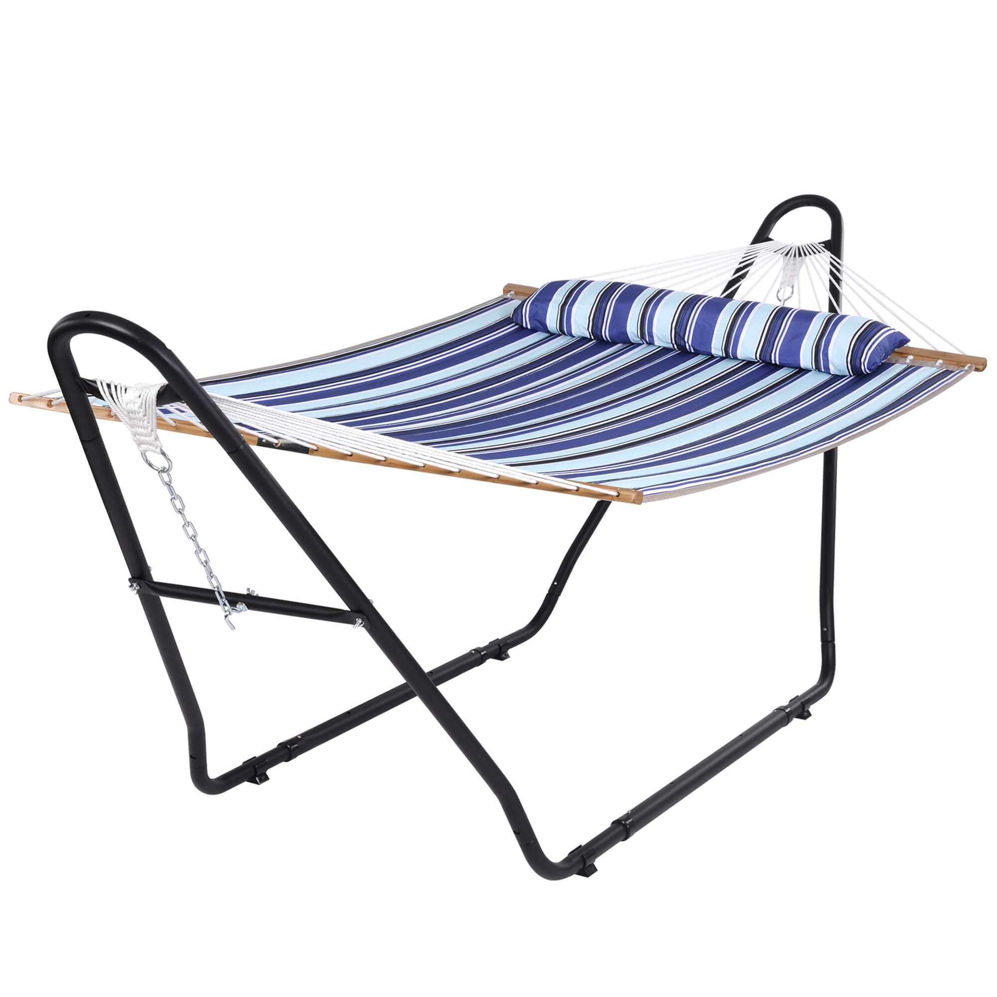 SUNCREAT-2-in-1 Portable-Double-Hammock-with-Stand-for-Outdoor-Blue-Stripe#color_blue-stripe