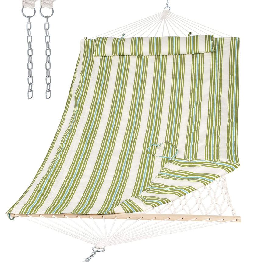 SUNCREAT-2-Layer-Cotton-Rope-Hammock-Green-Beige#color_green-beige