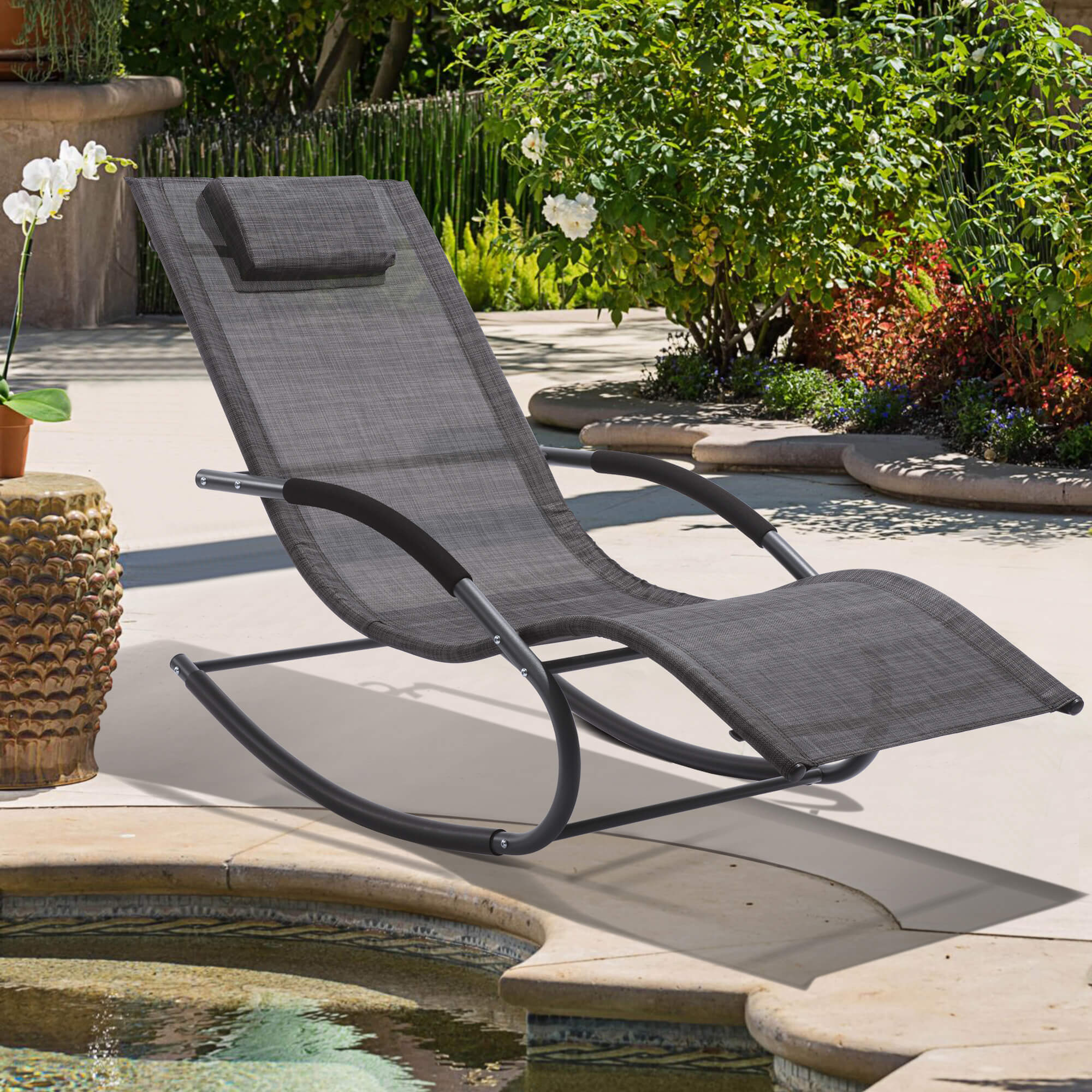 Outdoor Lounge Chair #color_dark-gray-1