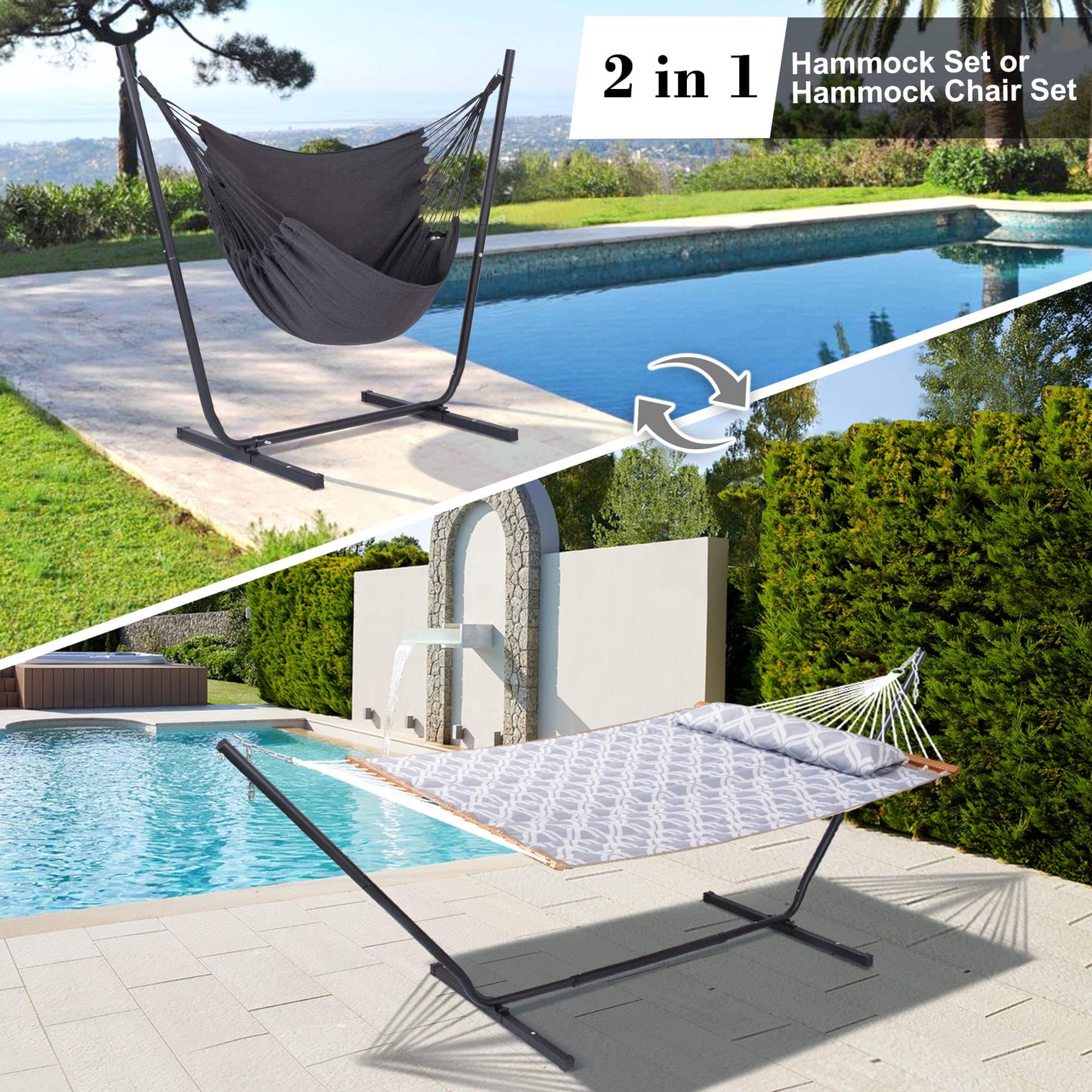 SUNCREAT-2-in-1-Stand-Alone-Hammock-and-Stand-for-Backyard-Patio-Garden-Gray#color_gray