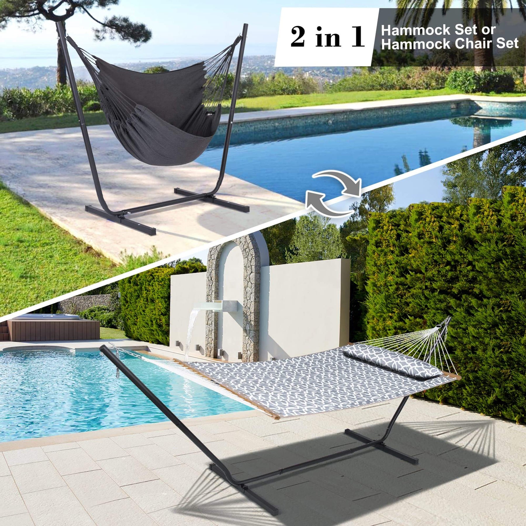Stand alone hammock with sunshade Clearance