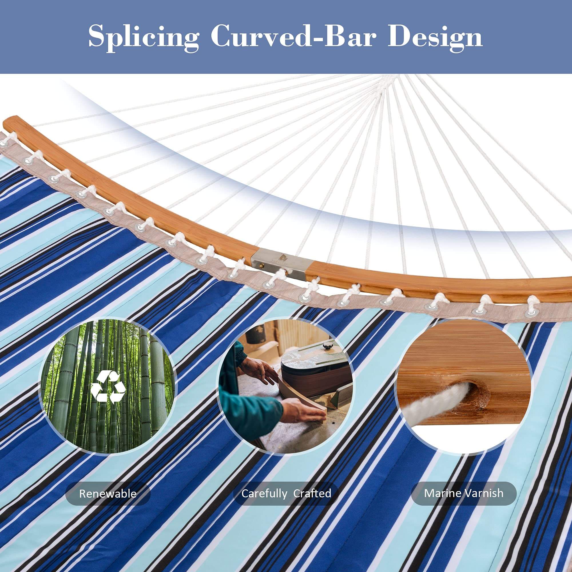 SUNCREAT-Double-Hammock-with-Curved-Bar-Blue-Stripes#color_blue-stripes