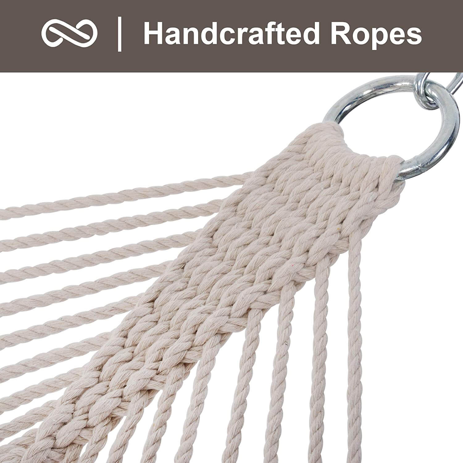 String Rope Hammock Traditional Cotton Rope Double Hammock w/ Spreader Bar - SUNCREAT ...