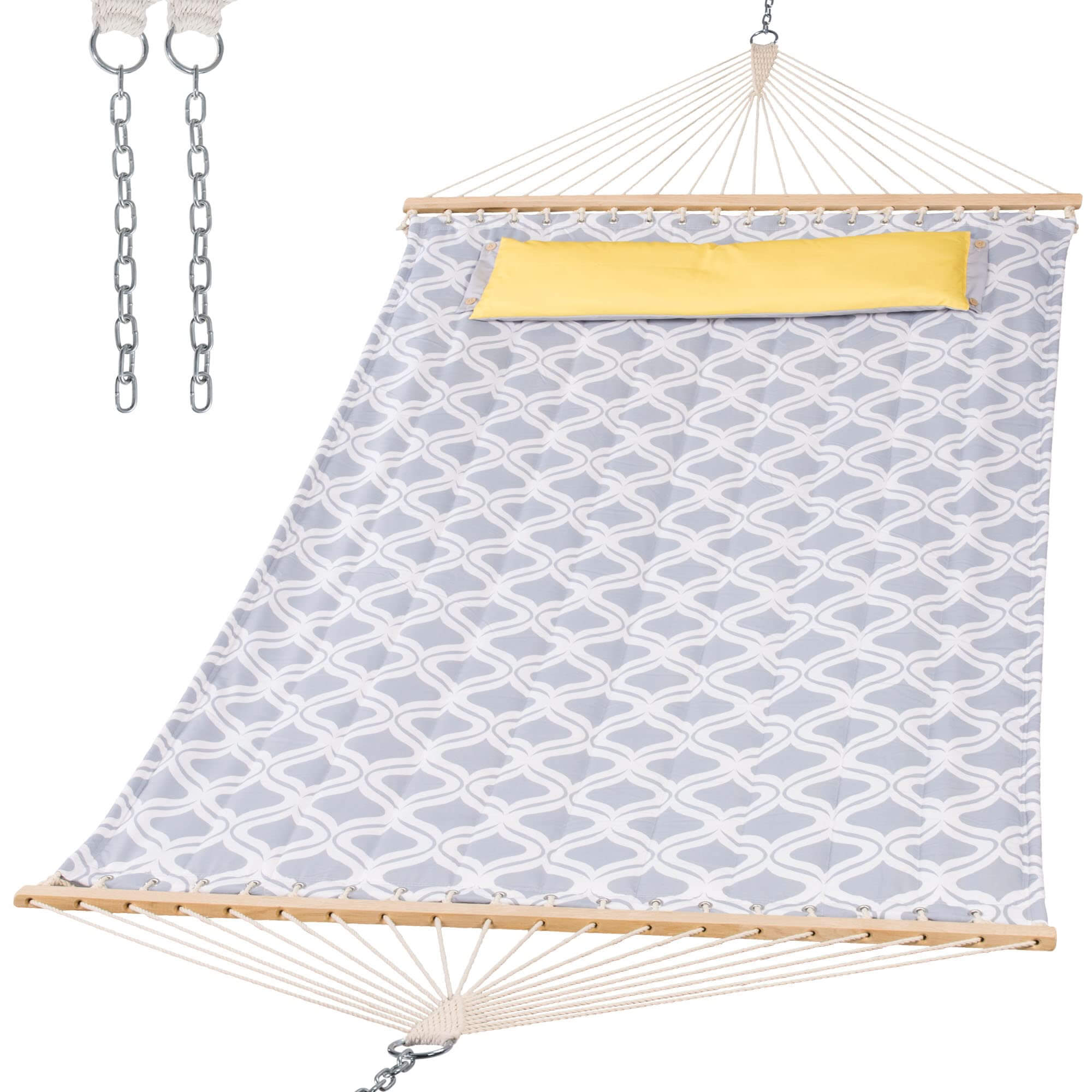 SUNCREAT Quilted Fabric Hammock, Gray Drops#color_gray-drops