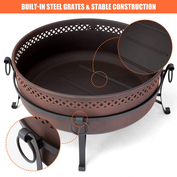 Outdoor-Bonfire-Wood-Burning-Fire-Pit-with-Grill-and-Fireplace-Poker#size_31-inch
