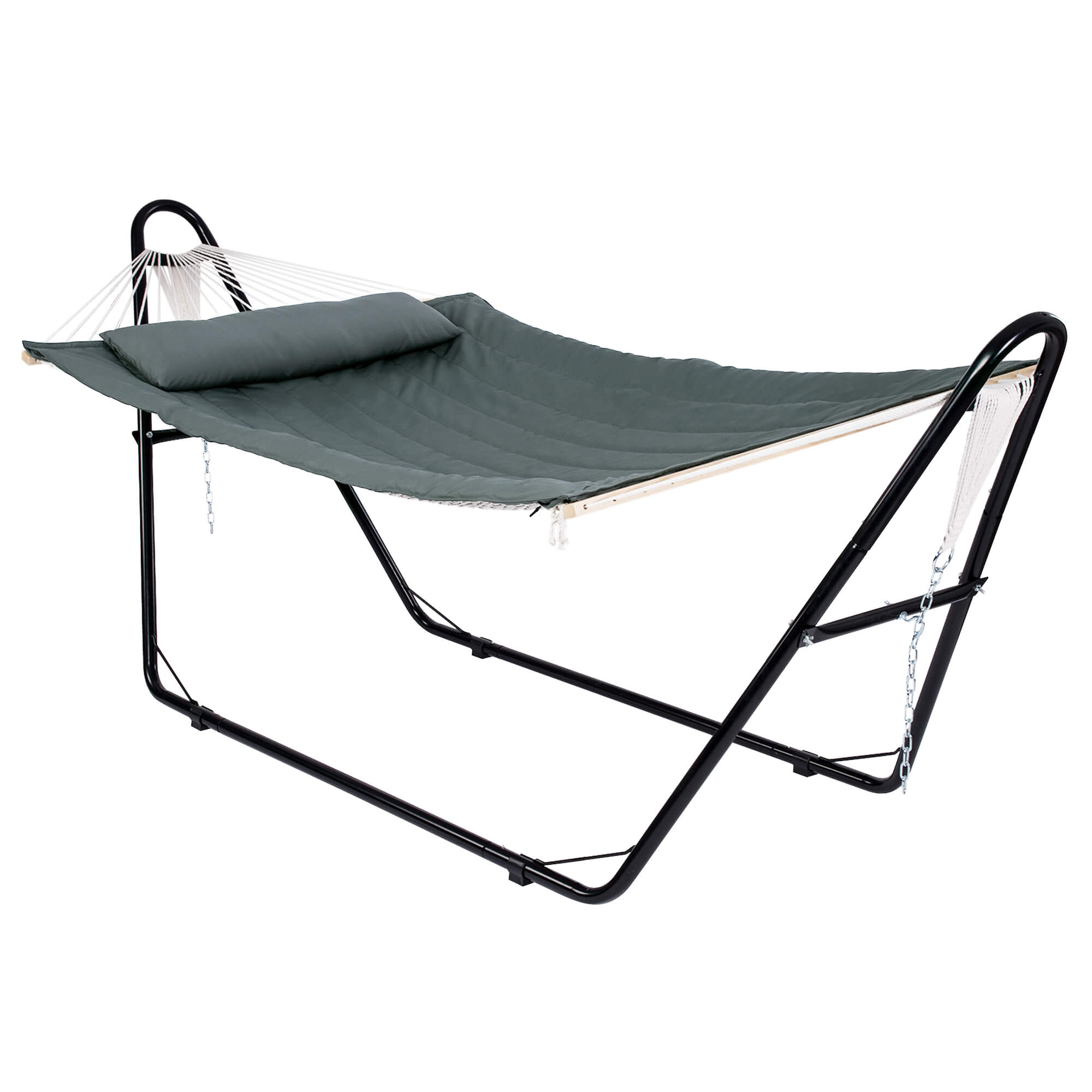Double-Hammocks-with-Universal-Multi-Use-Steel-Stand#color_green-gray