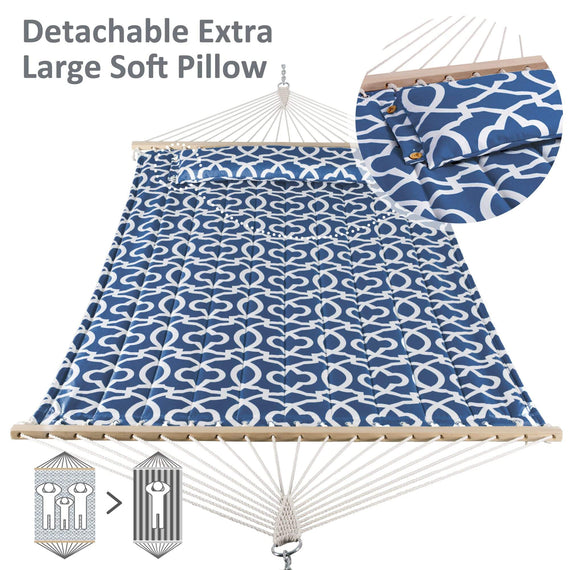 SUNCREAT Quilted Fabric Hammock, Blue Pattern#color_blue-pattern