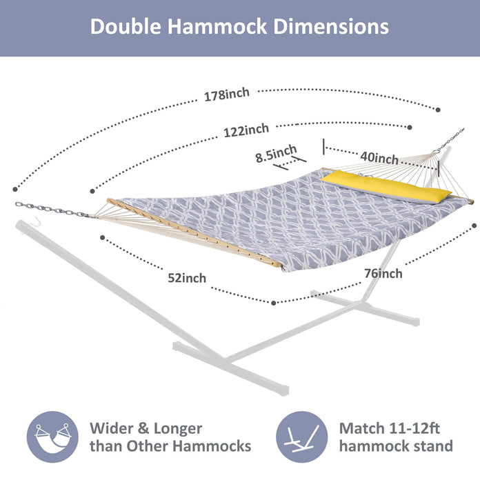 SUNCREAT Quilted Fabric Hammock, Gray Drops#color_gray-drops