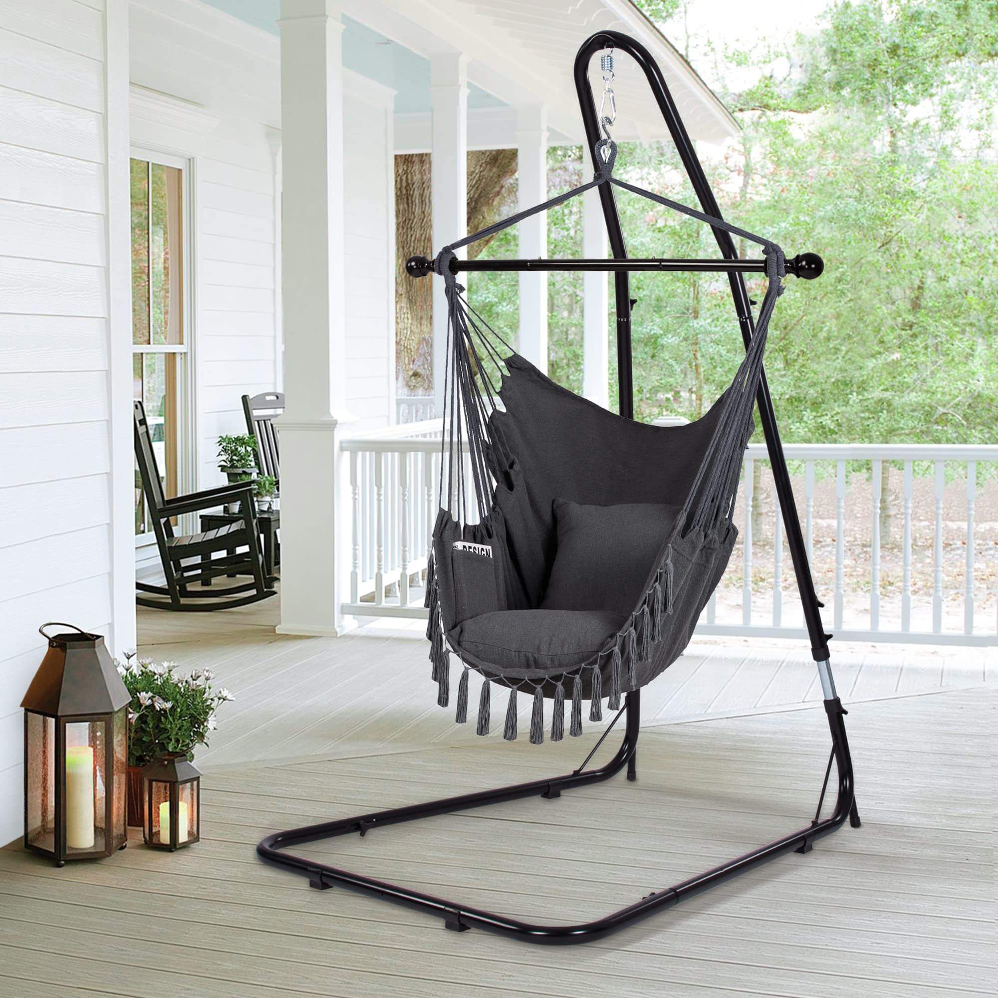 Adjustable Hanging Hammock Chair Stand#material_steel
