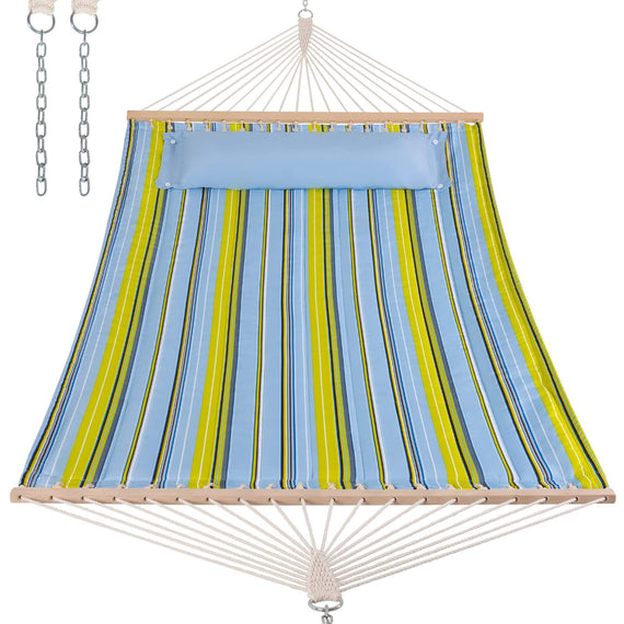 SUNCREAT Quilted Fabric Hammock#color_yellow-blue